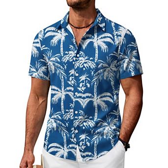 COOFANDY Hawaiian Shirts for Men Short Sleeve Tropical Shirts Beach Button Up Shirts Resort Wear