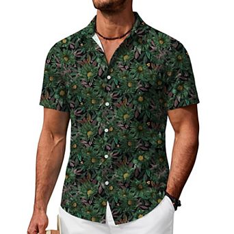 COOFANDY Hawaiian Shirts for Men Short Sleeve Tropical Shirts Beach Button Up Shirts Resort Wear
