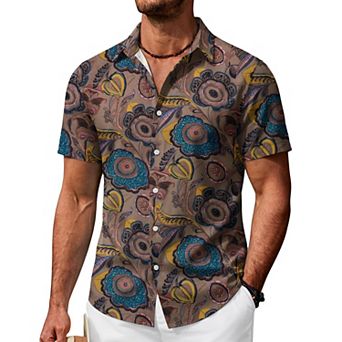 COOFANDY Hawaiian Shirts for Men Short Sleeve Tropical Shirts Beach Button Up Shirts Resort Wear