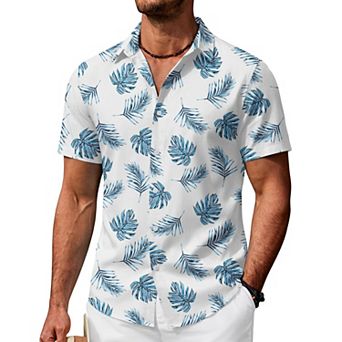 COOFANDY Hawaiian Shirts for Men Short Sleeve Tropical Shirts Beach Button Up Shirts Resort Wear