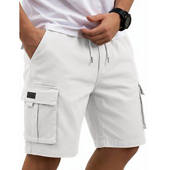 COOFANDY Mens 9" Cargo Shorts Stretch Waist Shorts Hiking Summer Casual Premium Twill Cotton Short