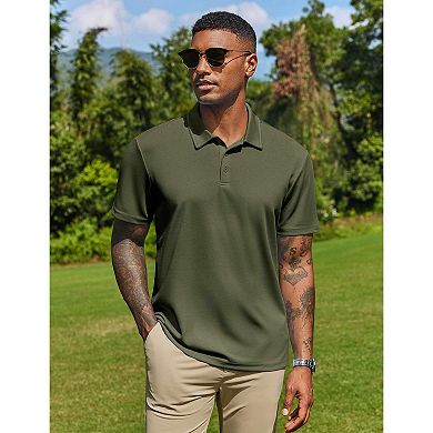 COOFANDY Mens Polo Shirts Moisture Wicking Golf Shirts Short Sleeve Quick Dry Collared Shirts