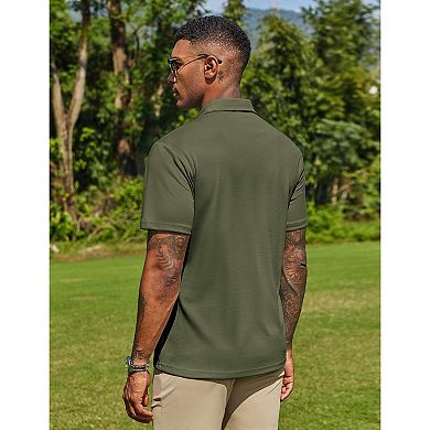 COOFANDY Mens Polo Shirts Moisture Wicking Golf Shirts Short Sleeve Quick Dry Collared Shirts