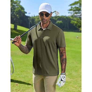 COOFANDY Mens Polo Shirts Moisture Wicking Golf Shirts Short Sleeve Quick Dry Collared Shirts
