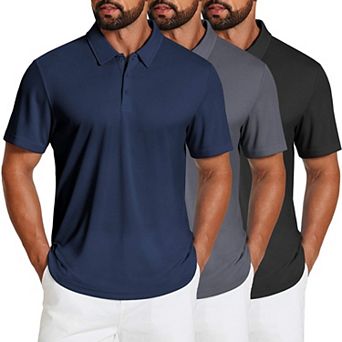 COOFANDY Mens Polo Shirts Moisture Wicking Golf Shirts Short Sleeve Quick Dry Collared Shirts