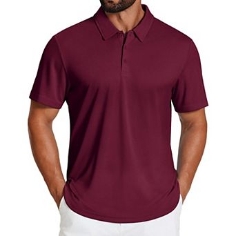 COOFANDY Mens Polo Shirts Moisture Wicking Golf Shirts Short Sleeve Quick Dry Collared Shirts
