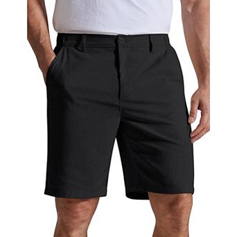 COOFANDY Men' Linen Beach Shorts 9" Classic Fit Hybrid Waistband Lightweight Casual Dress Shorts