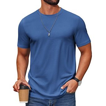 COOFANDY Men' T Shirt Short Sleeve Crew Neck Casual Summer Basic Tee