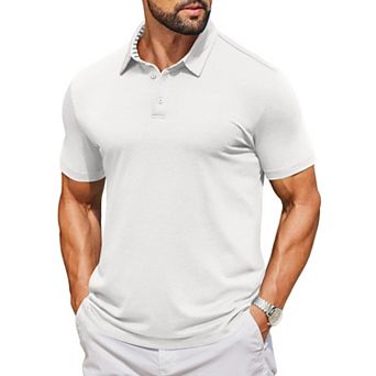 COOFANDY Men' Collared Shirts Short Sleeve Casual Polo T Shirt Summer Golf Shirts Classic Stylish