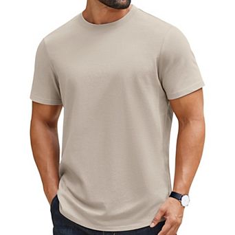 COOFANDY Tshirts Shirts for Men 100% Cotton Casual Shirts Short Sleeve Crew Neck