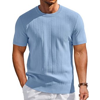 COOFANDY Men' T-Shirts Short Sleeve Knit Shirts Casual Crewneck Dress Tee Shirt