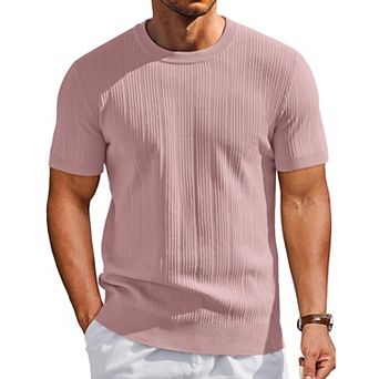 COOFANDY Men' T-Shirts Short Sleeve Knit Shirts Casual Crewneck Dress Tee Shirt