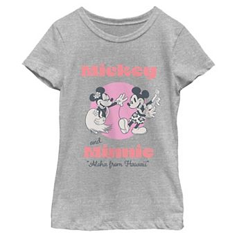 Girls 6-16 Disney's Mickey Mouse & Minnie Mouse Aloha Graphic Tee