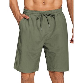COOFANDY Men' Casual Shorts 8 Inch Inseam Elastic Waist Cool Lightweight Summer Beach Shorts