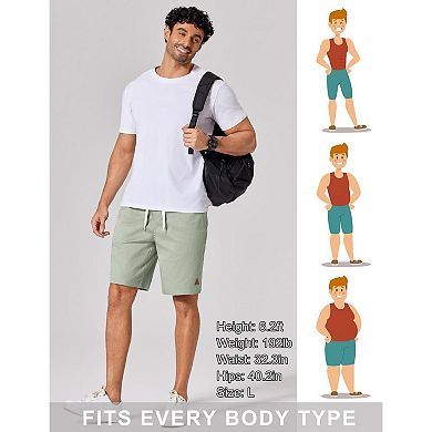 COOFANDY Men' Chino Shorts Elastic Waist Drawstring Casual Shorts Lightweight Breathable