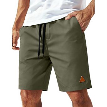 COOFANDY Men' Chino Shorts Elastic Waist Drawstring Casual Shorts Lightweight Breathable