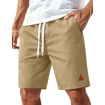 COOFANDY Men' Chino Shorts Elastic Waist Drawstring Casual Shorts Lightweight Breathable