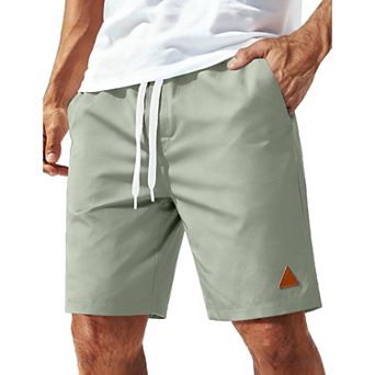 COOFANDY Men' Chino Shorts Elastic Waist Drawstring Casual Shorts Lightweight Breathable