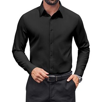 COOFANDY Long Sleeve Office Work Shirts for Men Button Up Lightweight Regular Fit Shirt Formal