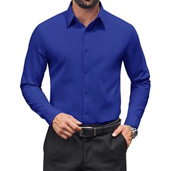 COOFANDY Long Sleeve Office Work Shirts for Men Button Up Lightweight Regular Fit Shirt Formal