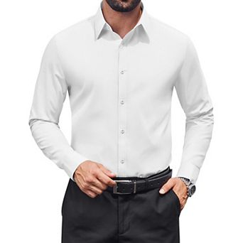 COOFANDY Long Sleeve Office Work Shirts for Men Button Up Lightweight Regular Fit Shirt Formal