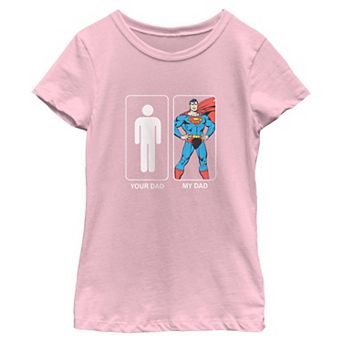 Girls 7-16 DC Comics Superman Your Dad Vs My Dad Graphic Tee