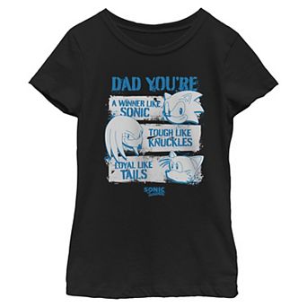 Girls 7-16 Sonic Dad Attributes Short Sleeve Crew Tee