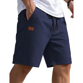 COOFANDY Men' Elastic Waist Shorts Cotton Summer Shorts Classic Fit Walking Hiking Shorts Light