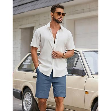COOFANDY Men Elastic Waist Drawstring Shorts Stretchy Casual Golf Athletic Shorts Big and Tall