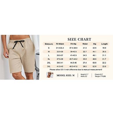 COOFANDY Men Elastic Waist Drawstring Shorts Stretchy Casual Golf Athletic Shorts Big and Tall