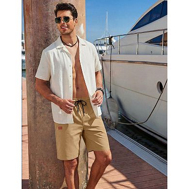 COOFANDY Men' Casual Shorts Stretch Lightweight Elastic Waist Drawstring Golf Hiking Walking Shorts
