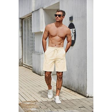 COOFANDY Men' Casual Drawstring Shorts Lightweight Regular Fit Beach Shorts with Pockets