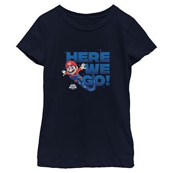 Girls 6-16 The Super Mario Galaxy Movie Here We Go Graphic Tee