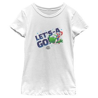 Girls 6-16 The Super Mario Galaxy Movie Mario & Yoshi Let's-A-Go! Graphic Tee