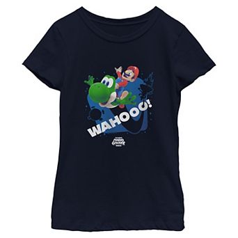 Girls 6-16 The Super Mario Galaxy Movie Mario & Yoshi Wahooo! Graphic Tee