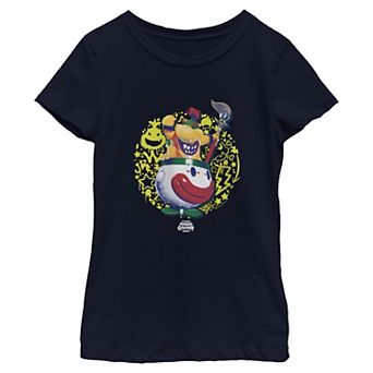 Girls 6-16 The Super Mario Galaxy Movie Bowser Jr. Spray Paint Clown Car Graphic Tee
