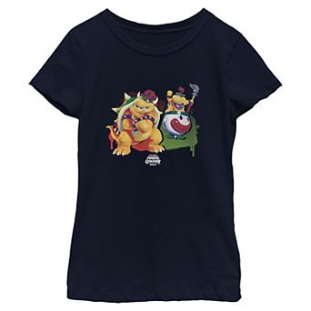Girls 6-16 The Super Mario Galaxy Movie Bowser & Bowser Jr. Graphic Tee