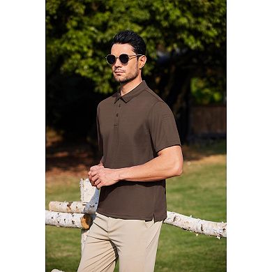 COOFANDY Men' Golf Polo Shirt Short Sleeve Quick Dry Pique Polo Shirts Performance Collared Polo