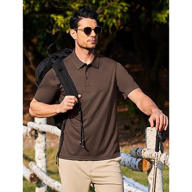 COOFANDY Men' Golf Polo Shirt Short Sleeve Quick Dry Pique Polo Shirts Performance Collared Polo