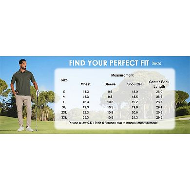 COOFANDY Men' Golf Polo Shirt Short Sleeve Quick Dry Pique Polo Shirts Performance Collared Polo