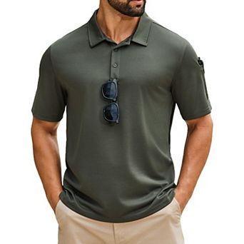 COOFANDY Men' Golf Polo Shirt Short Sleeve Quick Dry Pique Polo Shirts Performance Collared Polo