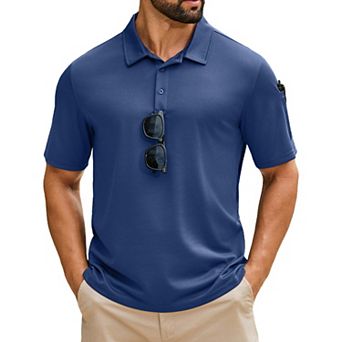 COOFANDY Men' Golf Polo Shirt Short Sleeve Quick Dry Pique Polo Shirts Performance Collared Polo