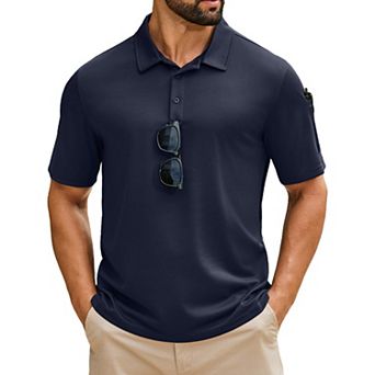COOFANDY Men' Golf Polo Shirt Short Sleeve Quick Dry Pique Polo Shirts Performance Collared Polo