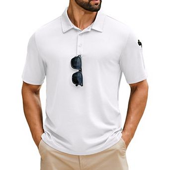 COOFANDY Men' Golf Polo Shirt Short Sleeve Quick Dry Pique Polo Shirts Performance Collared Polo