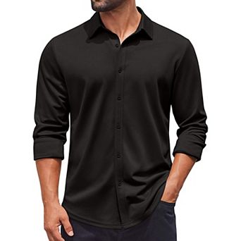 COOFANDY Long Sleeve Shirts for Men Button Up Untucked Shirt Wrinkle Free Casual Shirts