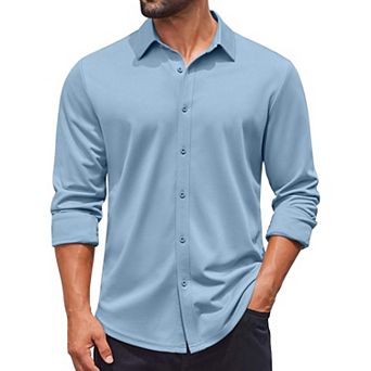 COOFANDY Long Sleeve Shirts for Men Button Up Untucked Shirt Wrinkle Free Casual Shirts