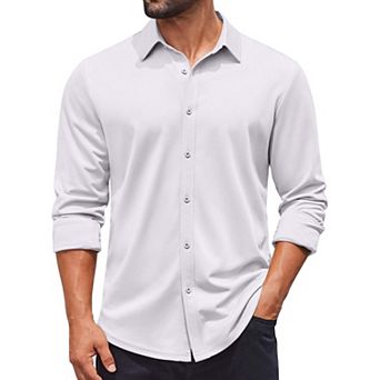 COOFANDY Long Sleeve Shirts for Men Button Up Untucked Shirt Wrinkle Free Casual Shirts