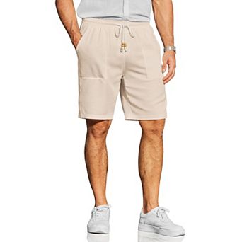 COOFANDY Mens Beach Shorts Casual Linen 9 Inch Inseam Summer Vacation Shorts Hawaii Cruise Resort