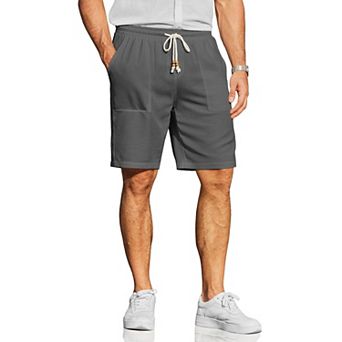 COOFANDY Mens Beach Shorts Casual Linen 9 Inch Inseam Summer Vacation Shorts Hawaii Cruise Resort