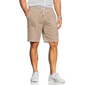 COOFANDY Mens Beach Shorts Casual Linen 9 Inch Inseam Summer Vacation Shorts Hawaii Cruise Resort
